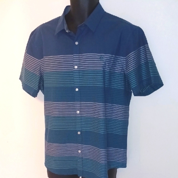 Original Penguin Other - Penguin Blue Casual Button Down Shirt with Stripes